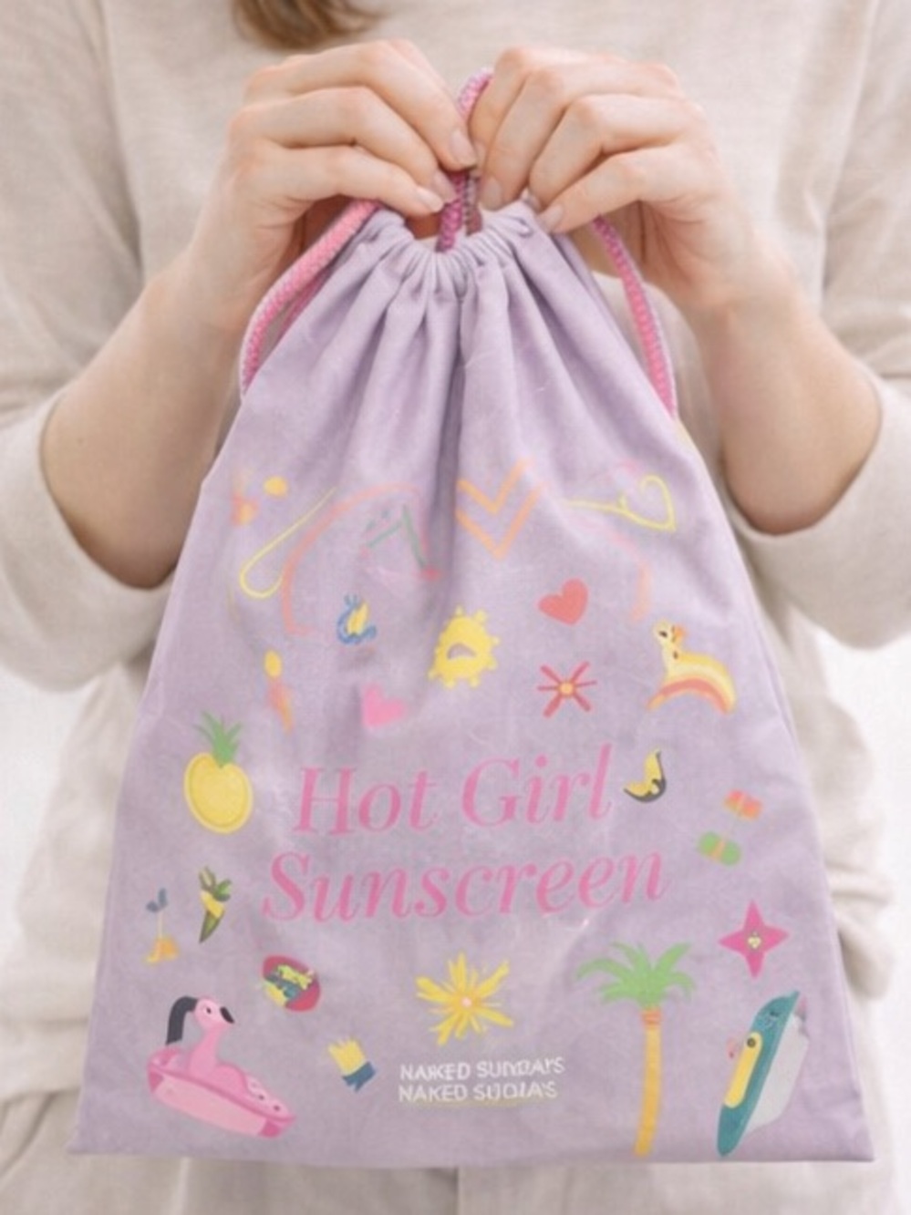 Naked Sundays Drawstring Cosmetic Bag